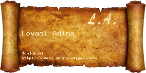 Lovasi Adina névjegykártya